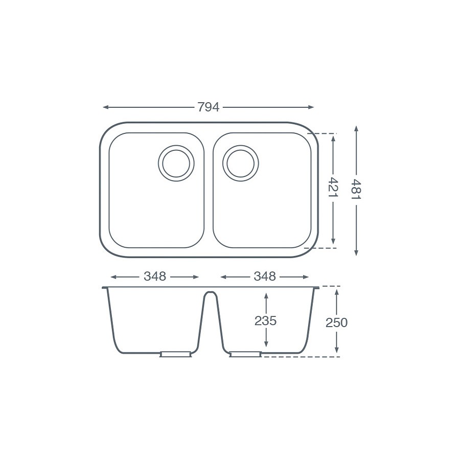 Luni 2.0 bowl Bright White Solid Surface Sink Dimensions