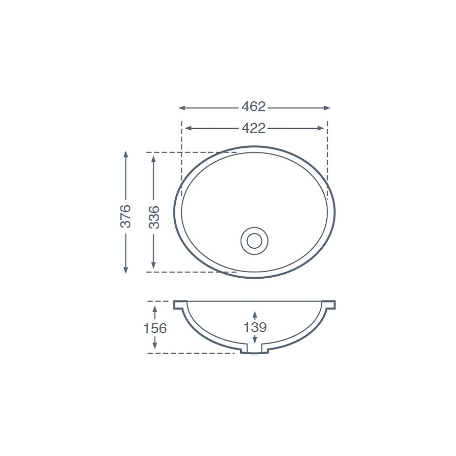 Karun Vanity bowl Bright White Solid Surface Sink Dimensions