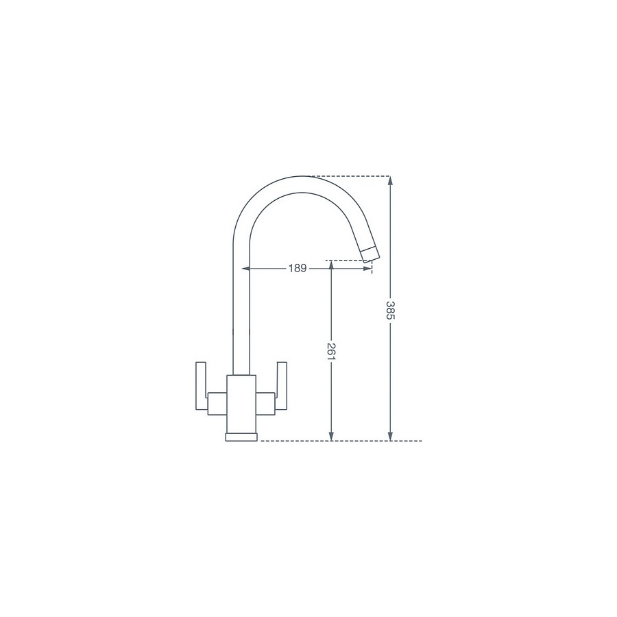 Rhone Chrome Twin Lever Mixer Tap Dimensions