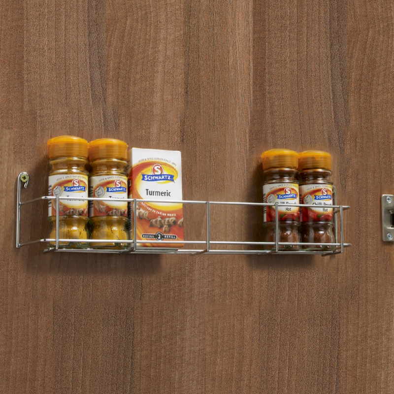 Single Tier Wire Spice Rack For Door Mounting - 300mm Door Spice Rack