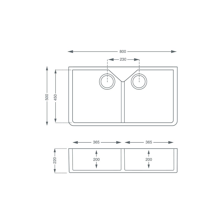 Caldew 2.0 bowl Ceramic White Belfast Sink Dimensions