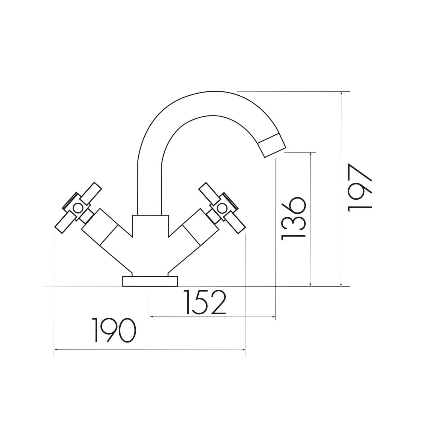 Kross Mono Basin Mixer with Push Waste TAP131_2