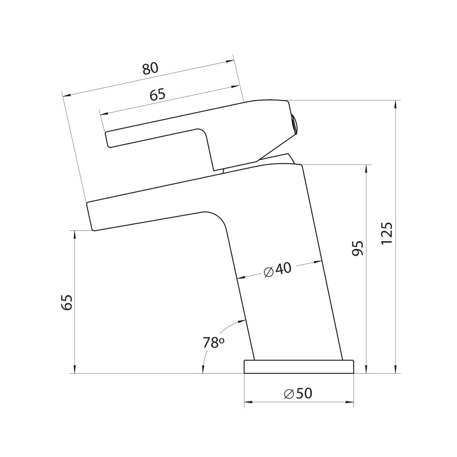 Leo Mini Mono Basin Mixer with Push Waste TAP238_2
