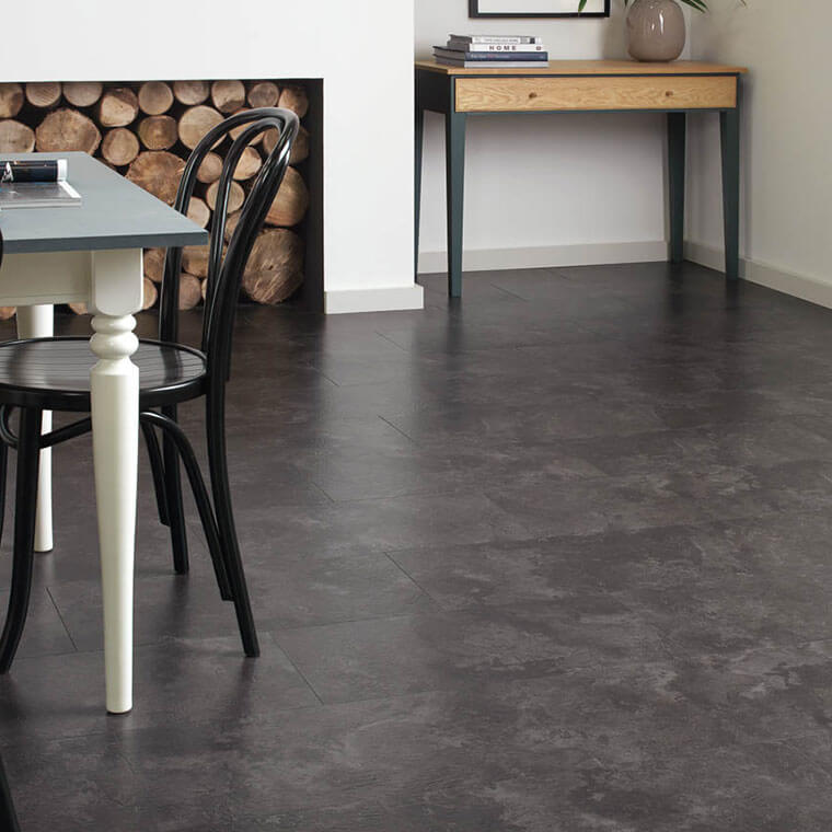 Amtico Click Smart Flooring Stone - Slate Jet - (1 x Pack = 1.66m2) Lifestyle