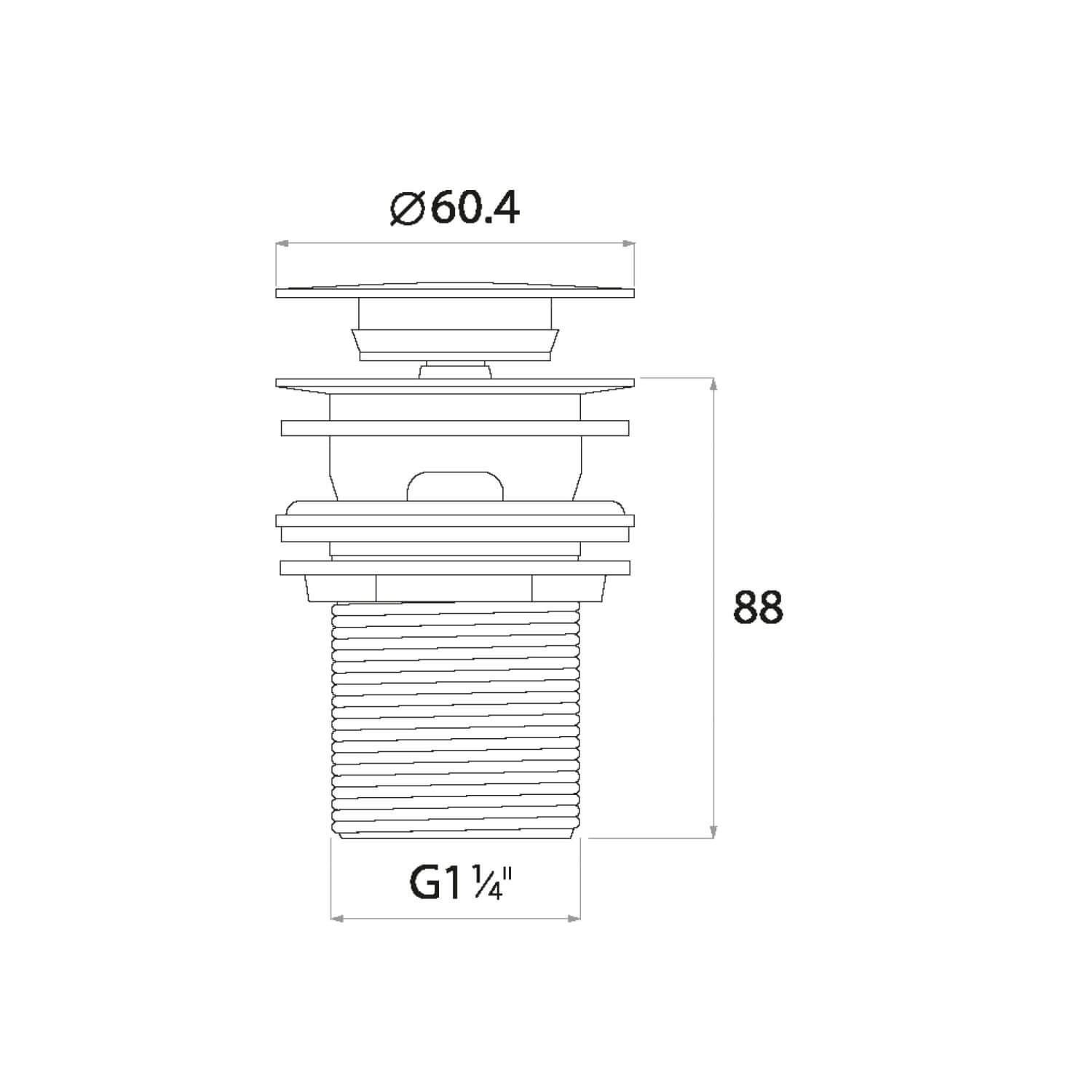 Round Dome Unslotted Sprung Basin Waste WASTE91_2