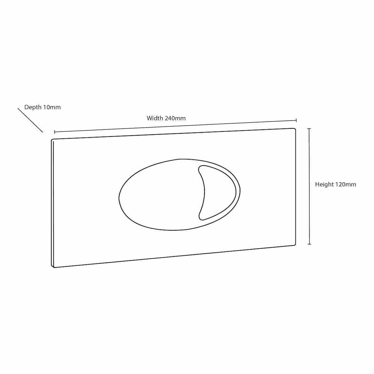 Large Chrome Dual flush plate & access panel 240x120mm CISTERN-BUTTON-CHROME_2