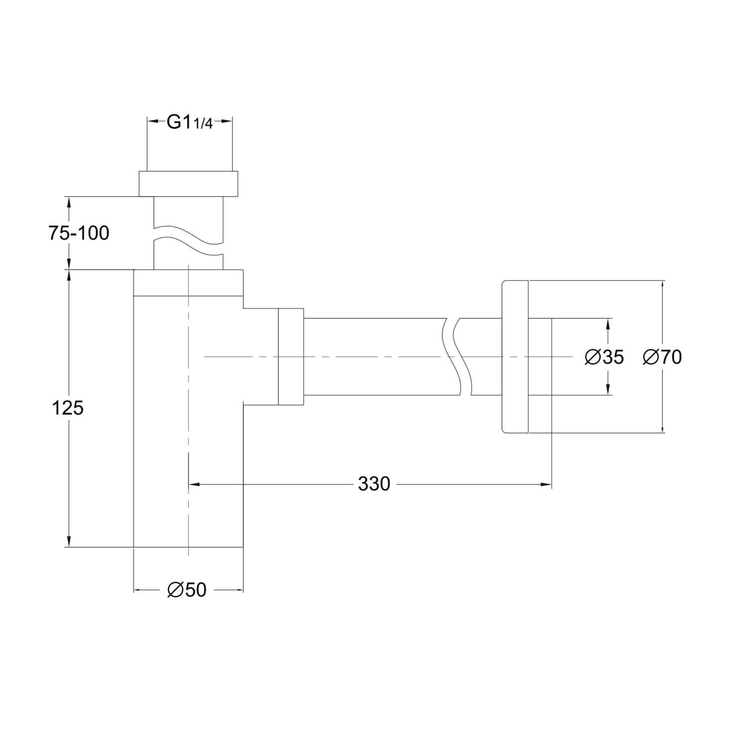 Minimalist Round Bottle Trap - Matt Black BLACK096_2