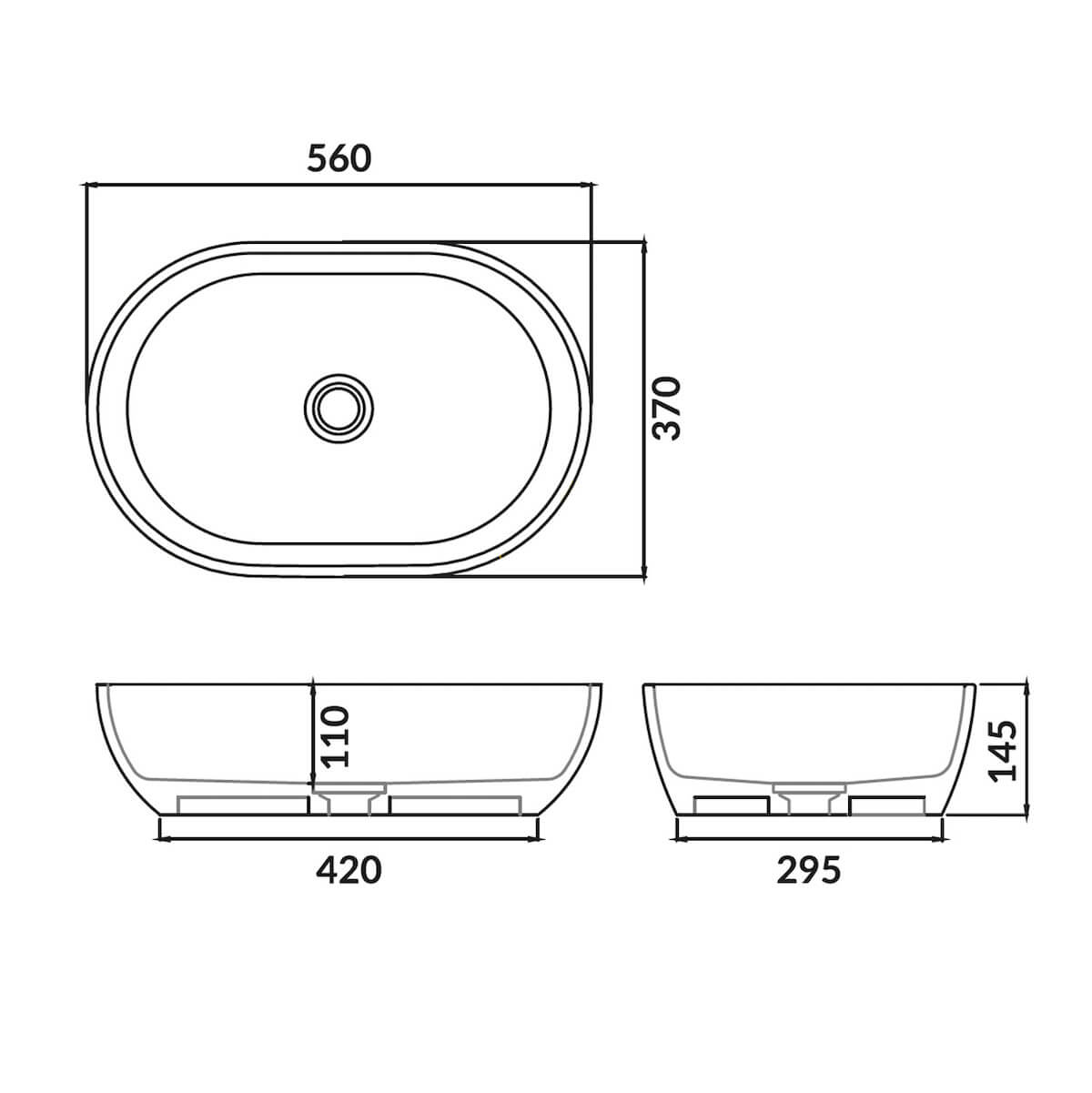 Neo Countertop Basin Polymarble Matt White FGBASIN-001_2