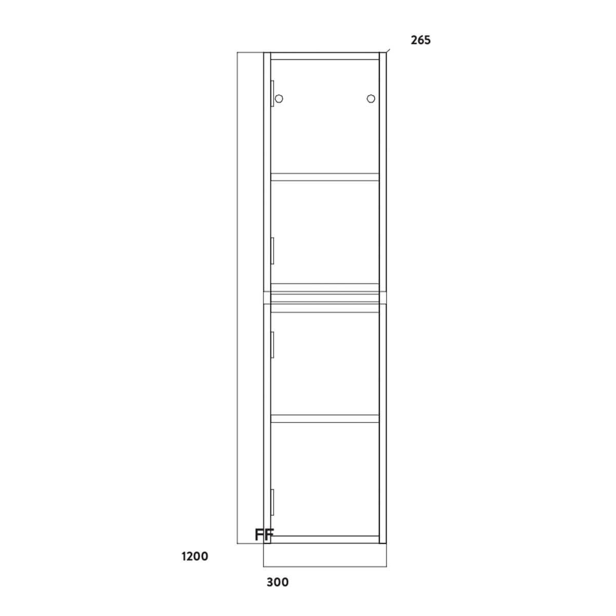 Muro Wall Hung Furniture - 1200mm Tall Boy - Gloss White MURO-TALLBOY-GWTE_3
