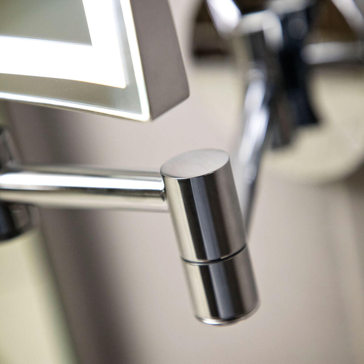 Chrome Square make up LED Mirror Wall Mounted MIRR006RECMUP_2