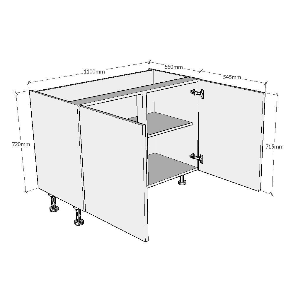 1100mm Highline Base Unit Dimensions