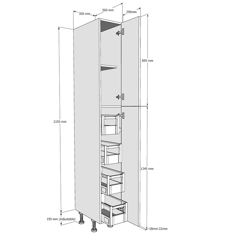 Tall larder shop unit