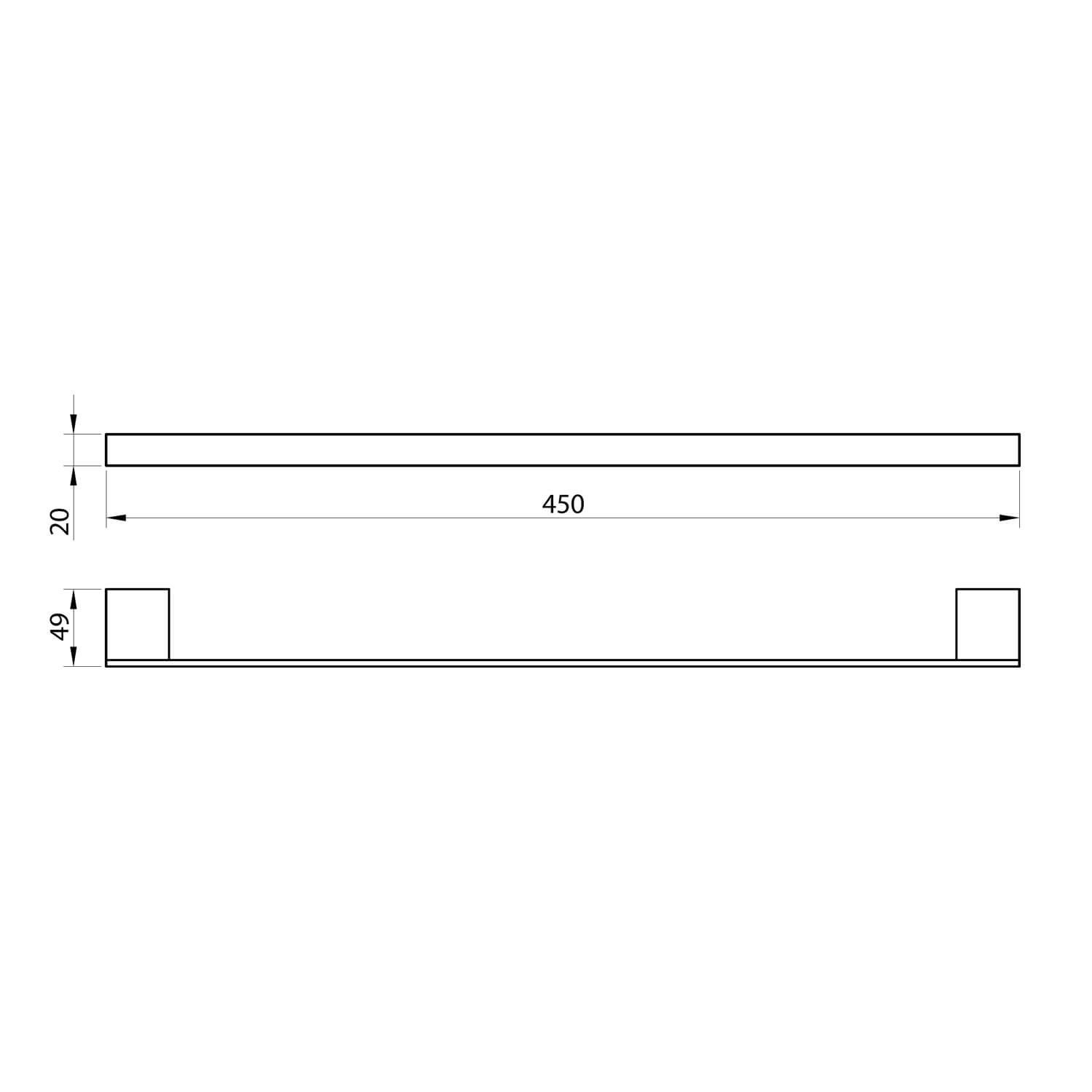 Alpha Chrome Towel Bar - Various Sizes ALPHA-003_2