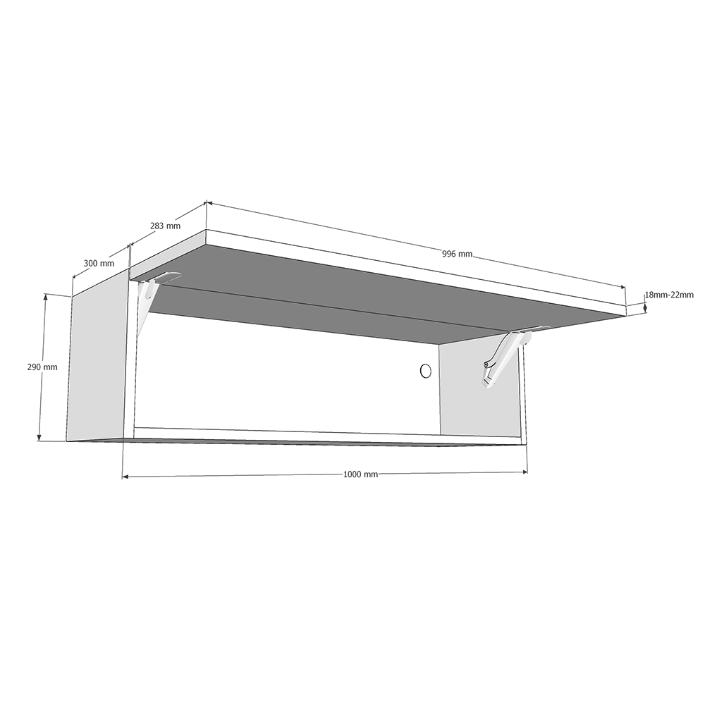1000mm Bridging Unit (290mm Height) Dimensions