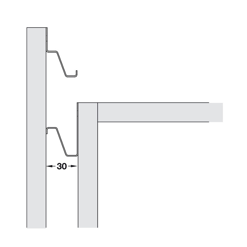 30mm Spacer Set for True Handleless Vertical Profile Dimensions