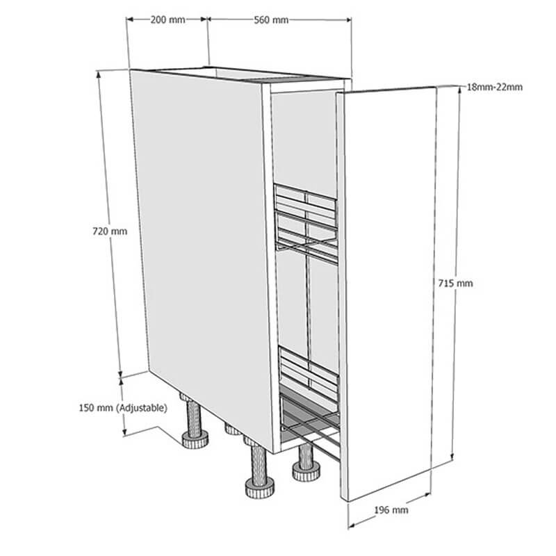 Howdens 200mm sale base unit