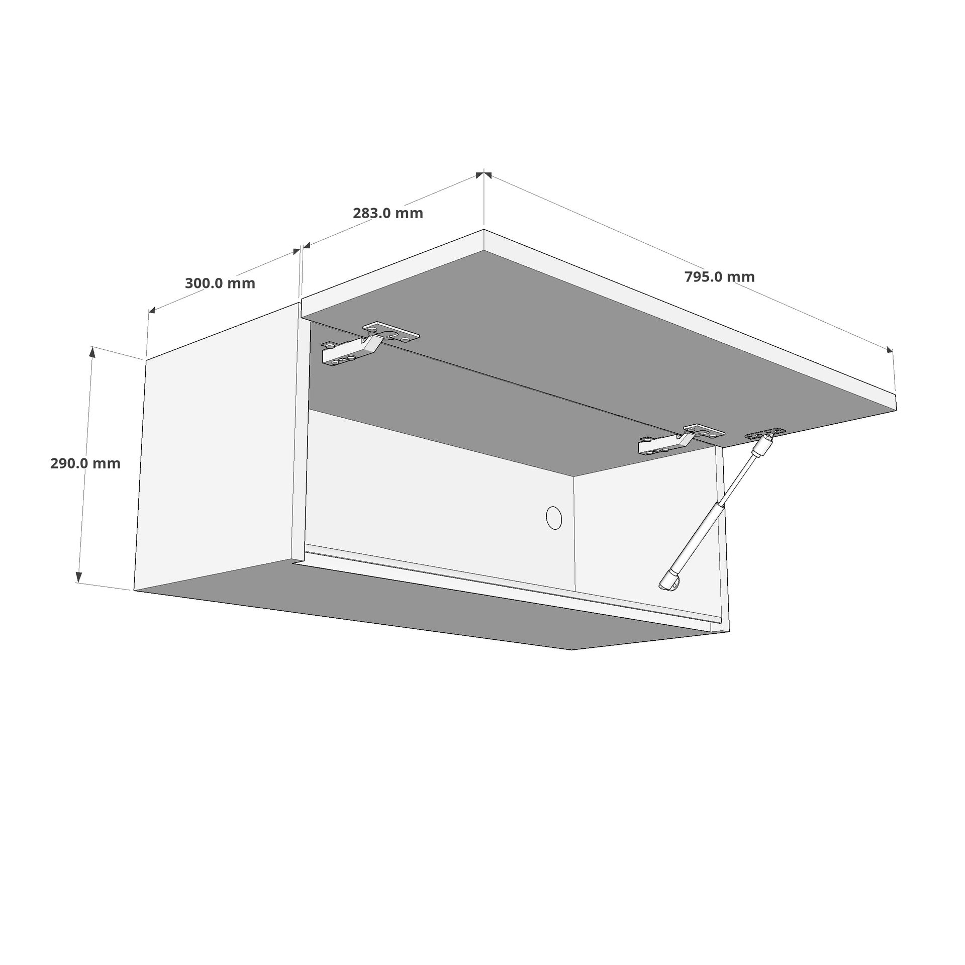 800mm True Handleless Bridging Unit 290mm High