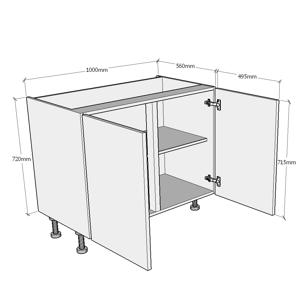 1000mm Highline Base Unit  Dimensions