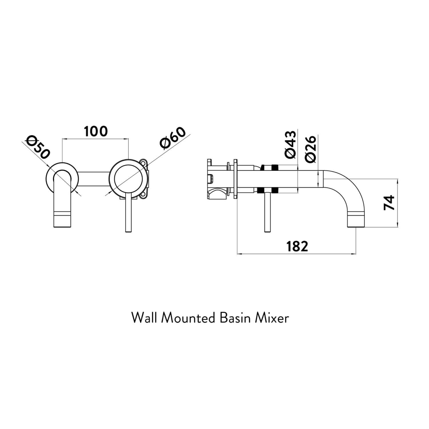 Core Wall Mounted Basin Tap - Brushed Brass NU-015_2