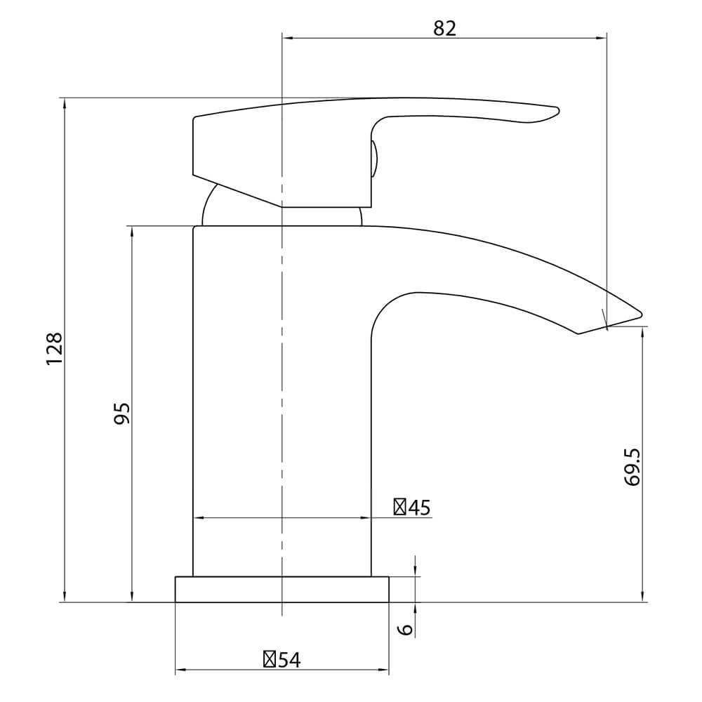 Belini Matt Black Mini Mono Basin Mixer BLACK258ORBL_2