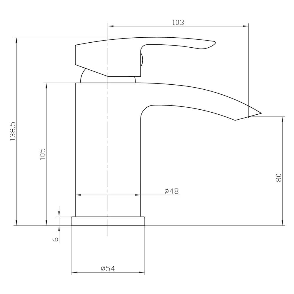 Belini Matt Black Mono Basin Mixer BLACK257ORBL_2