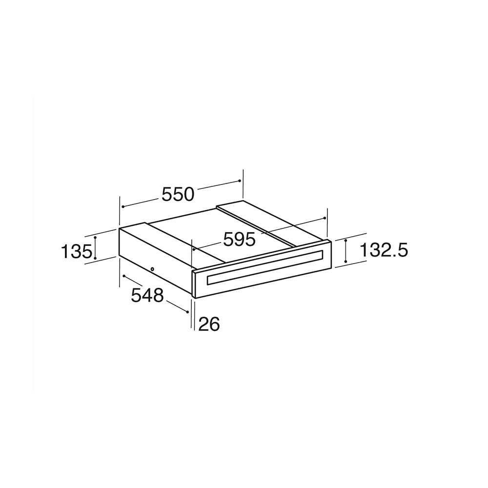 CDA VW153BL Warming Drawer, Push Open, 6 Place Setting, 133mm High, Black Dimensions