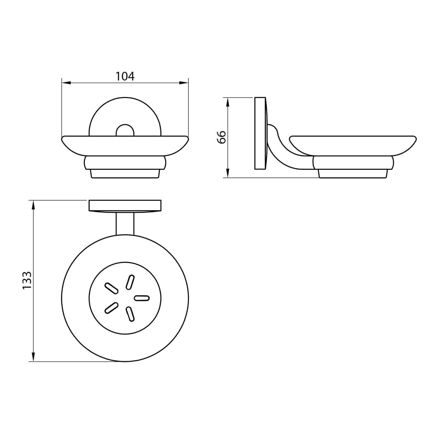 Beta Chrome Soap Dish Holder BETA-006_2