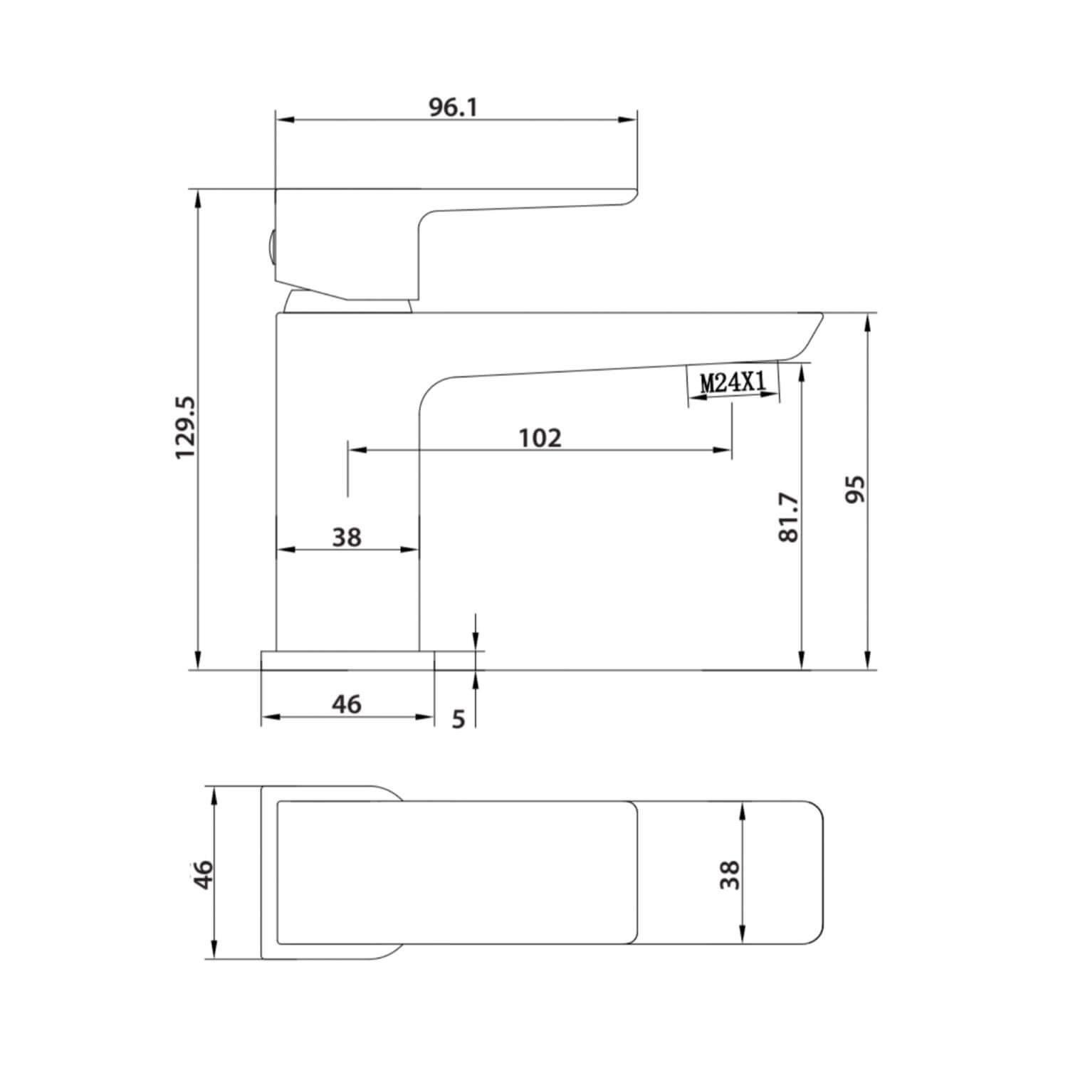 Descent Matt Black Deck Mounted Bath Filler BLACK255ORB_2
