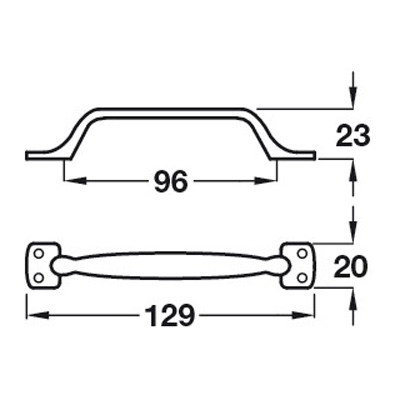 Pomeroy - Pull Handle - Stainless Steel Effect Dimensions