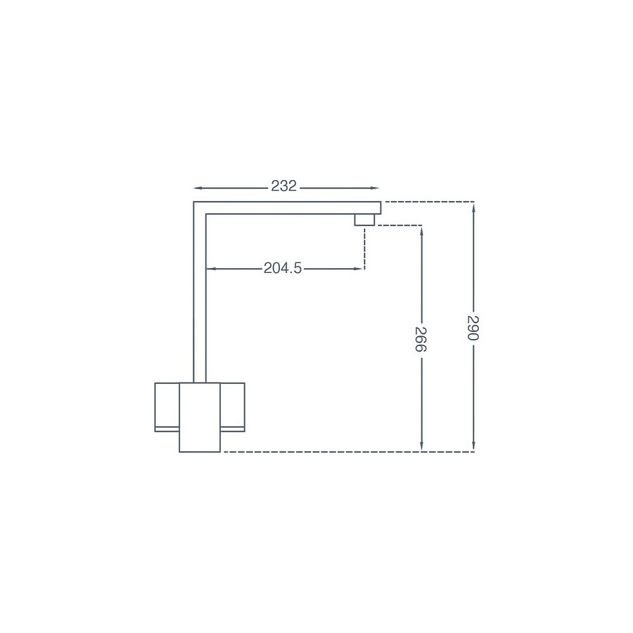 Havel Brushed Steel Twin Lever Mixer Tap Dimensions