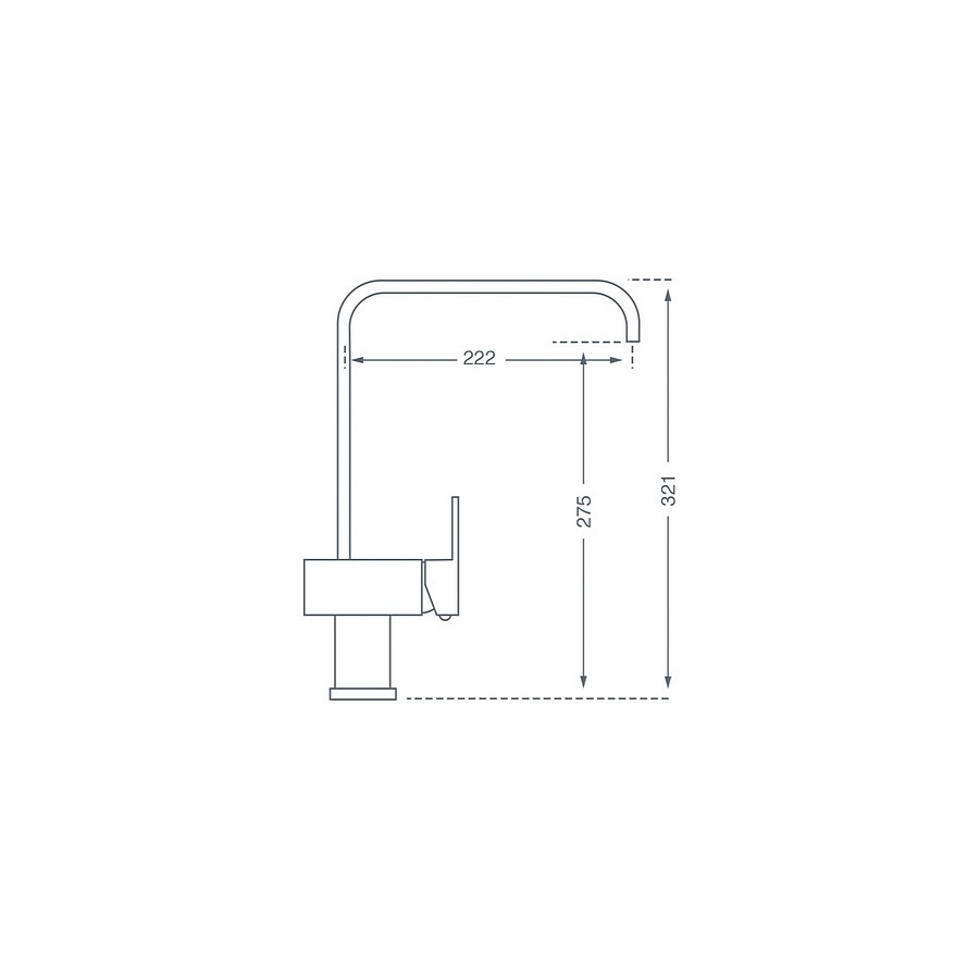 Vechte Brushed Steel Single Lever Mixer Tap Dimensions