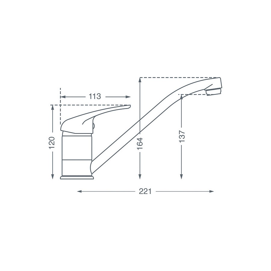 Lena Chrome Single Lever Mixer Tap Dimensions