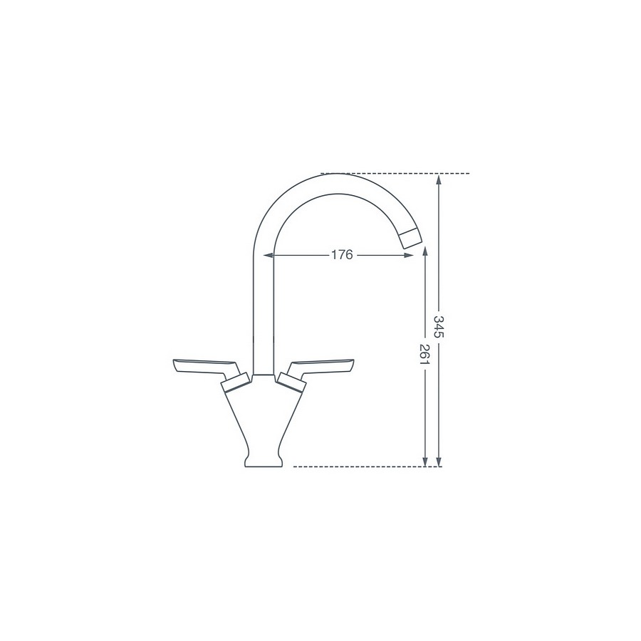 Moselle Chrome Twin Lever Mixer Tap Dimensions