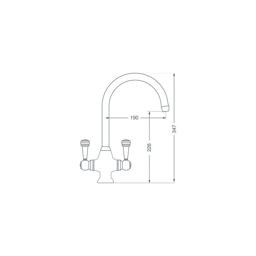 Sevron Chrome Twin Lever Mixer Tap Dimensions