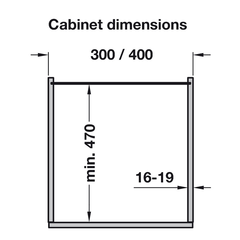 300mm PLANERO Soft Close Pull Out Larder Mechanism Cabinet Dimensions