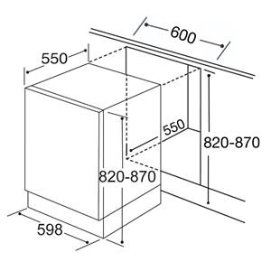 CDI6121 Fully Integrated 60Cm Dishwasher (2022) Dimensions