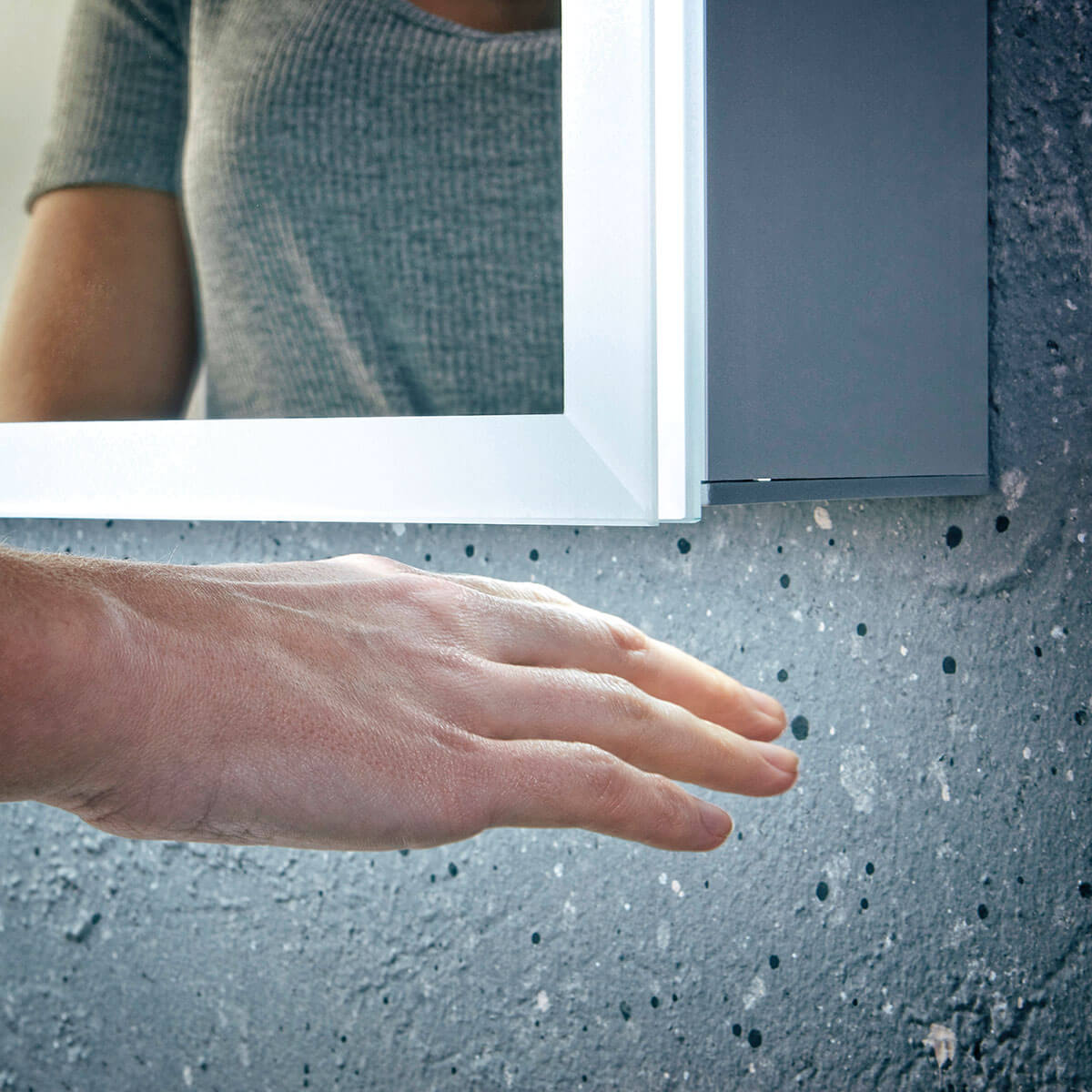 Mia LED Double Door Mirror Cabinet with Demister Pad & Shaver Socket - 600 x 700mm MIA-600X700-CAB_3