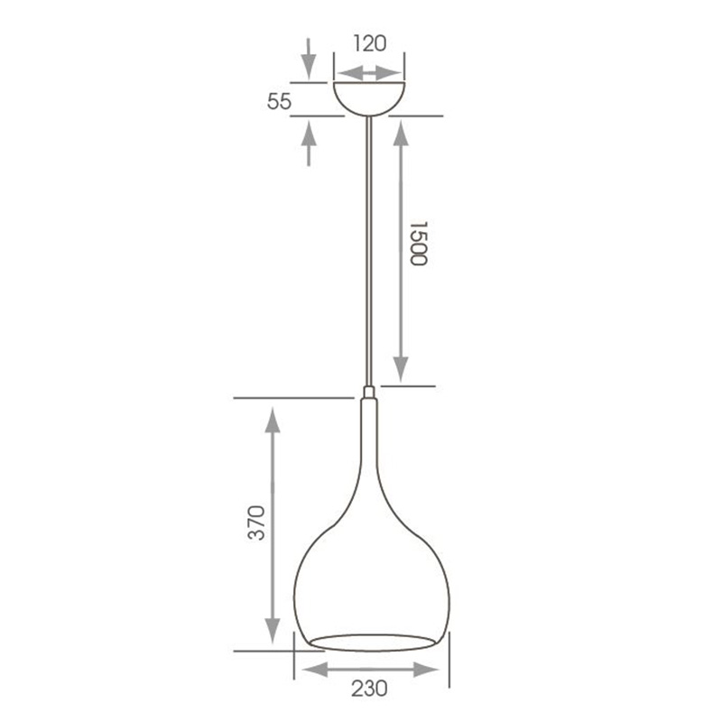 Parma Cob Pendant Light Fitting - White Parma Dimensions