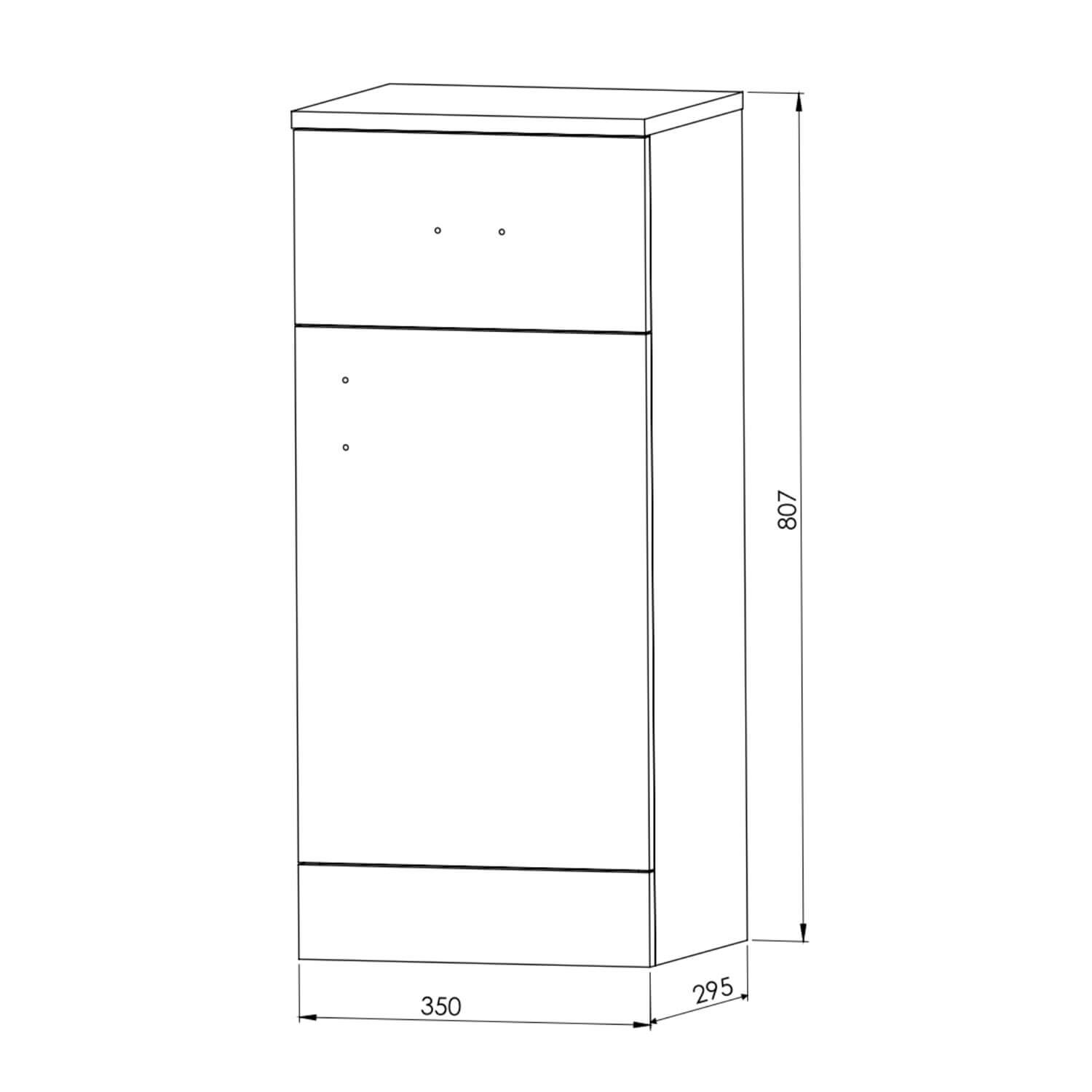 Lanza 350mm Drawer Unit - Gloss White POLAR-DRAWERUNIT_3