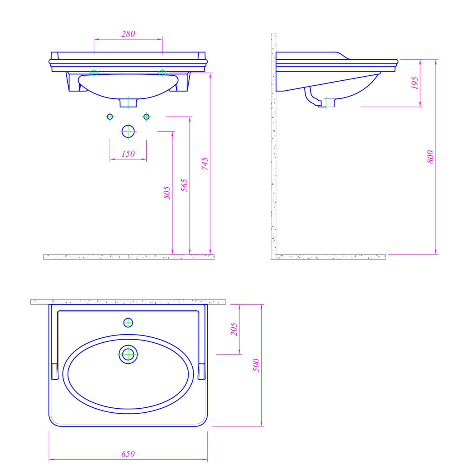 Classica 650mm Basin CLASSICA-BASIN002_3