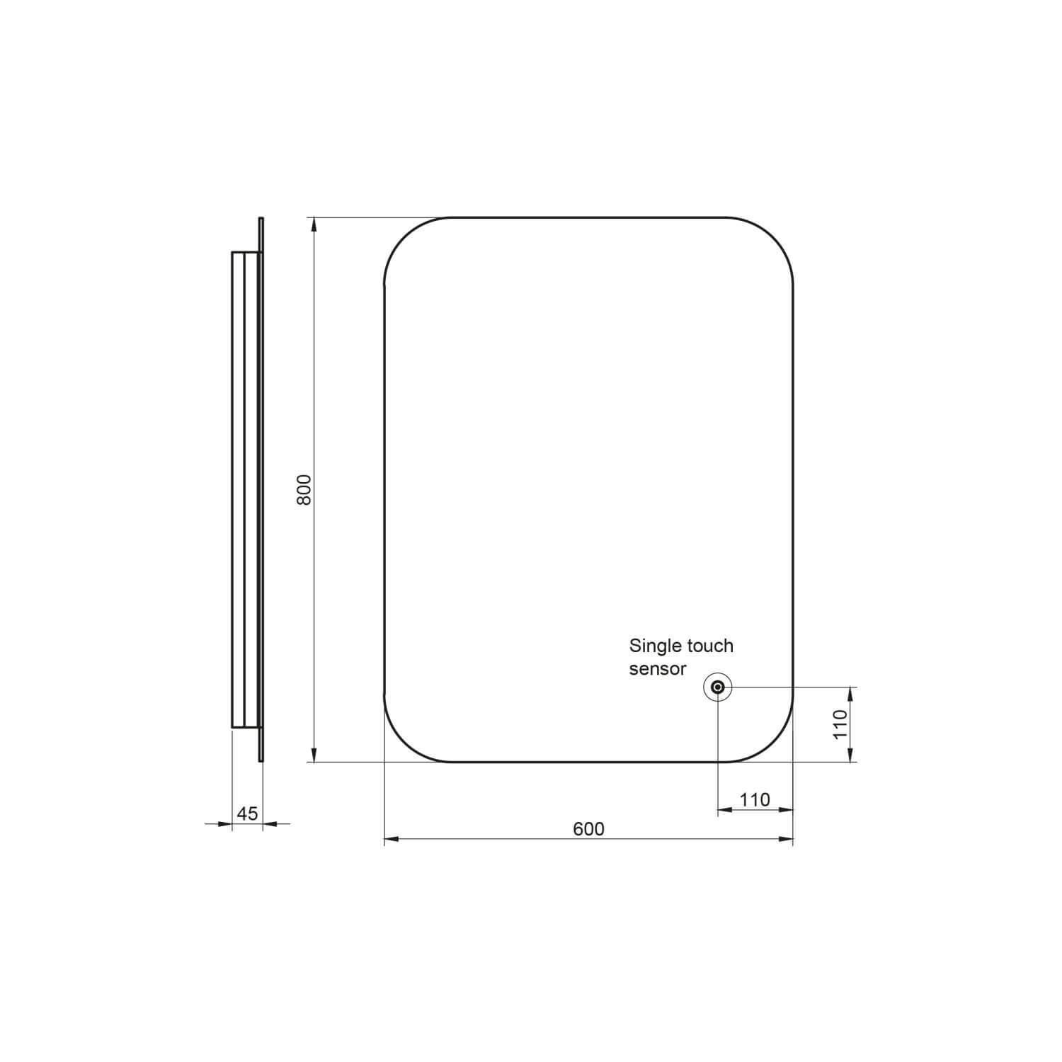 Aura LED Mirror with Demister Pad - 800 x 600mm AURA-800X600SHVR_4