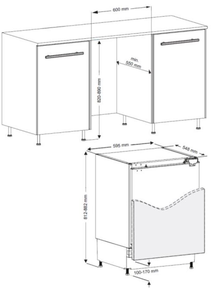 CDA CRI521 - Integrated Under Counter Fridge Dimensions