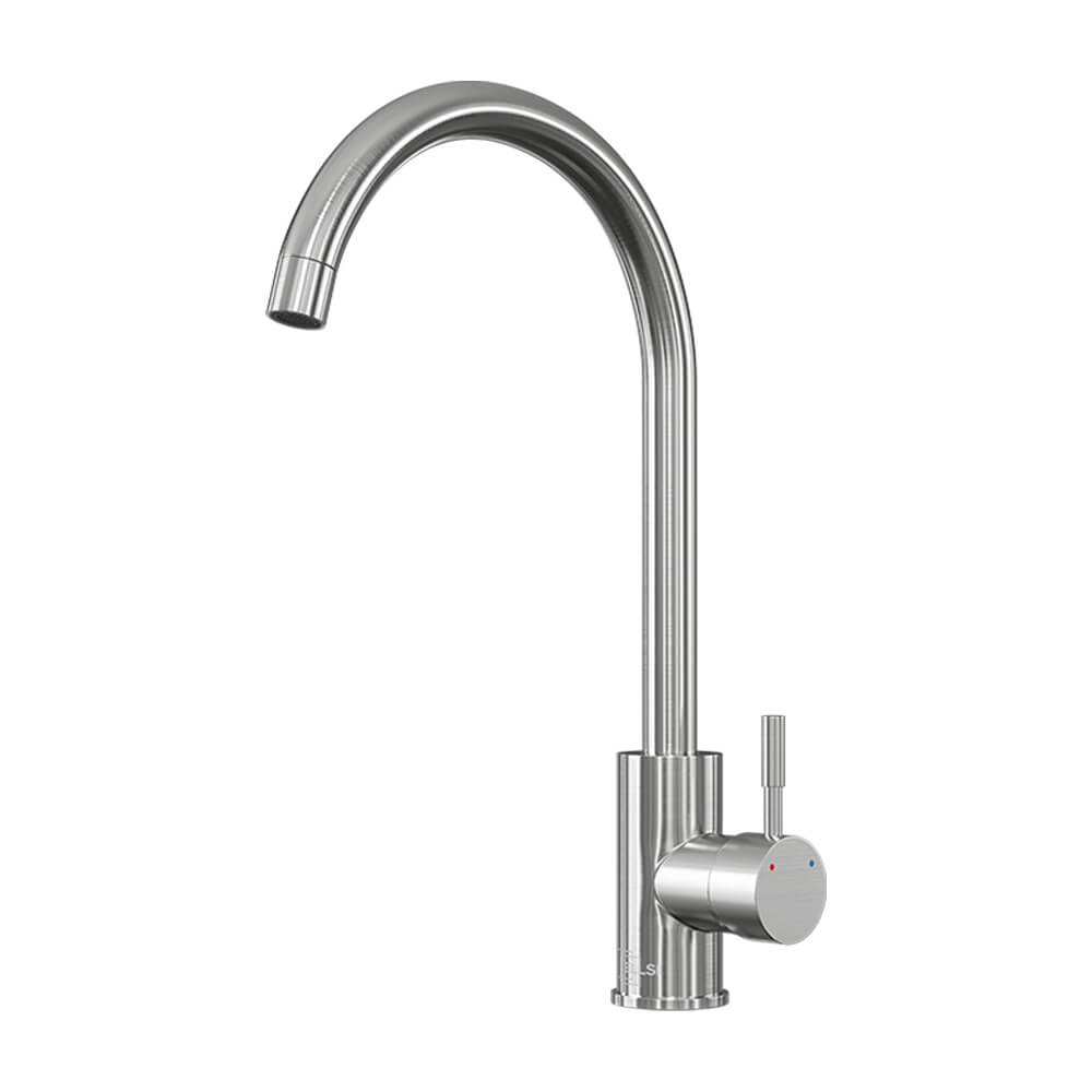 600mm Single Belfast Sink & Varone Brushed Steel Tap Pack Tap Image