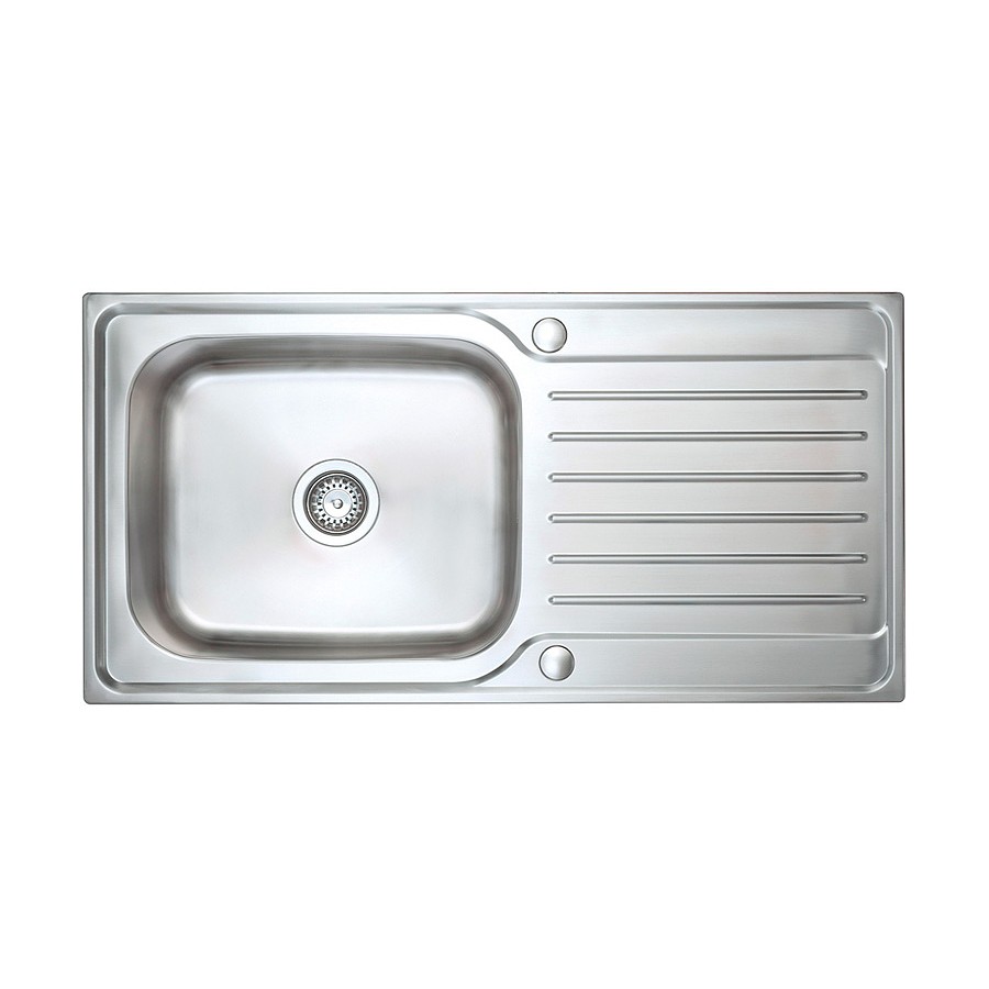 Premium Stainless Steel Large Single Bowl Sink & Cascade Brushed Steel Tap Pack Sink Image