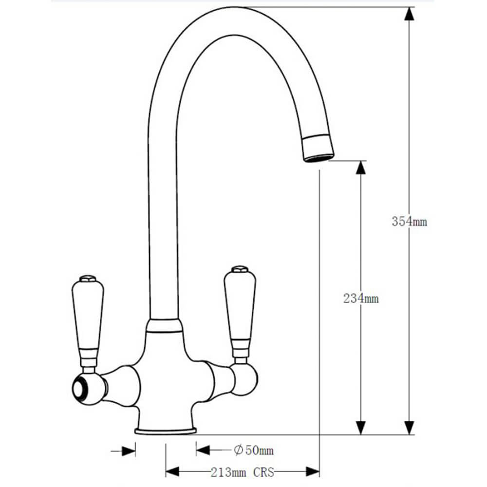 Premium Stainless Steel 2 Bowl Sink & Belmore Chrome Tap Pack Tap Dimesnions