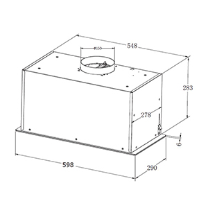 CDA CCG60BL - Canopy extractor, Gesture Control, LED Lights  Dimensions