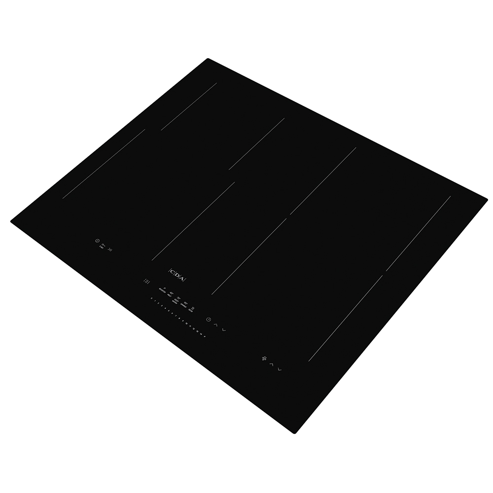 CDA HN6860FR - 4 zone induction hob, single bridge, slim depth, hood connect (CCH60BL)  Product Image