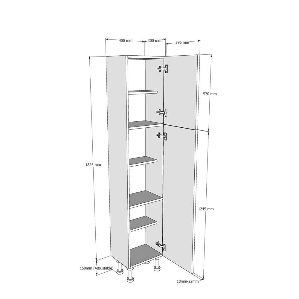 400mm deep store larder unit