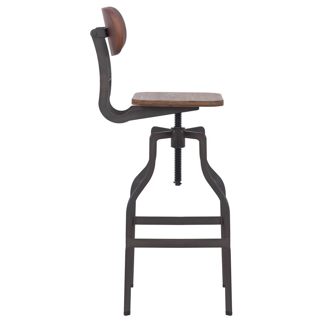 AURORA-Bolzano-Industrial-Bar-Stool-Brown-Left-Side