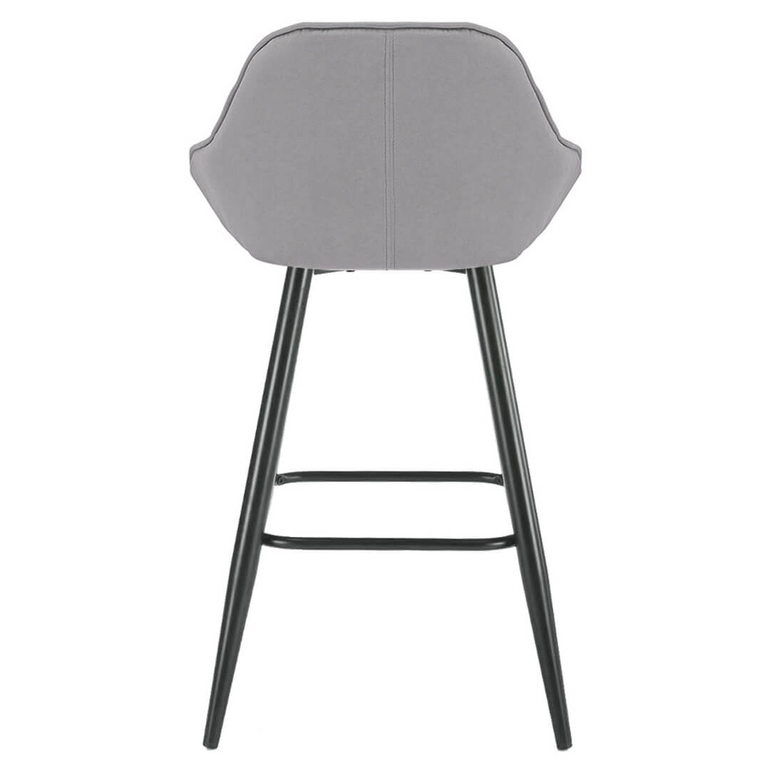 AURORA-Velluto-Velvet-Bar-Stool-Grey-Rear